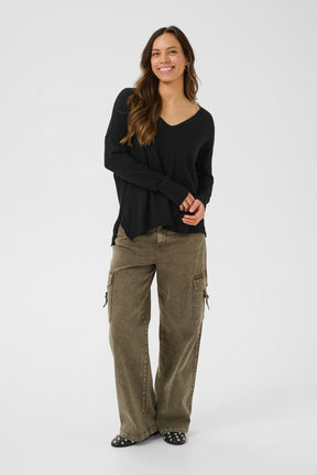 Chandail manches longues pour femme par Cream | 10613924 Noir absolu | Boutique Vvög, vêtements mode pour homme et femme