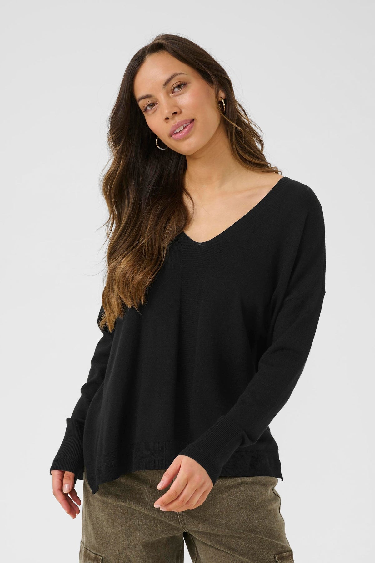 Chandail manches longues pour femme par Cream | 10613924 Noir absolu | Boutique Vvög, vêtements mode pour homme et femme