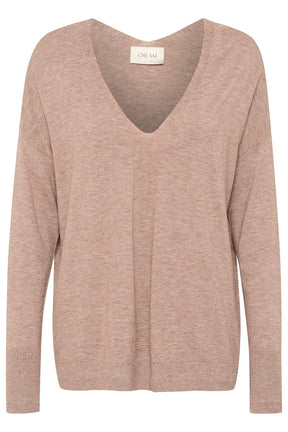 Chandail manches longues pour femme par Cream | 10613924 Fossile | Boutique Vvög, vêtements mode pour homme et femme