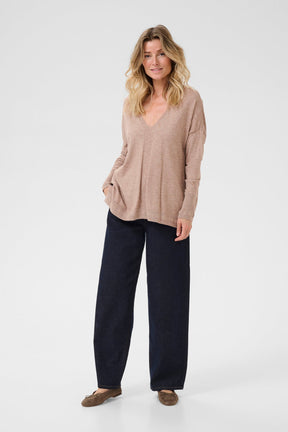 Chandail manches longues pour femme par Cream | 10613924 Fossile | Boutique Vvög, vêtements mode pour homme et femme