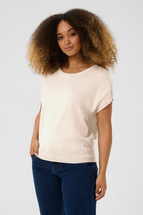 Chandail manches courtes pour femme par Cream | 10613926 Parchemin Ancien | Boutique Vvög, vêtements mode pour homme et femme