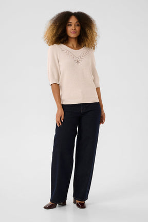 Chandail manches courtes pour femme par Cream | 10613961 Parchemin Ancien | Boutique Vvög, vêtements mode pour homme et femme