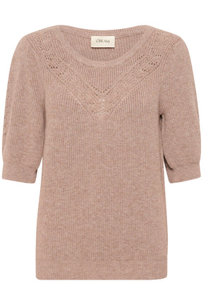Chandail manches courtes pour femme par Cream | 10613961 Fossile | Boutique Vvög, vêtements mode pour homme et femme