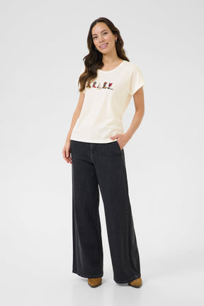 T-Shirt pour femme par Cream | 10614080 Brun Rouge Bleu | Boutique Vvög, vêtements mode pour homme et femme