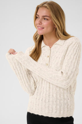 Blouse en tricot pour femme par Cream | 10614229 Avoine Mélangée | Boutique Vvög, vêtements mode pour homme et femme
