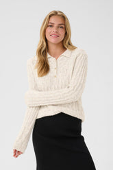 Blouse en tricot pour femme par Cream | 10614229 Avoine Mélangée | Boutique Vvög, vêtements mode pour homme et femme