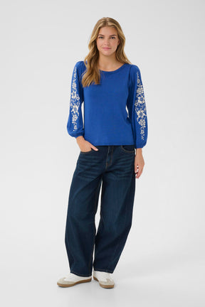 Chandail manches longues pour femme par Cream | 10614295 Bleu Galaxie | Boutique Vvög, vêtements mode pour homme et femme