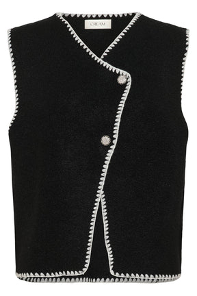 Veste sans manche et asymétrique pour femme par Cream | 10614304 Noir Absolu | Boutique Vvög, vêtements mode pour homme et femme