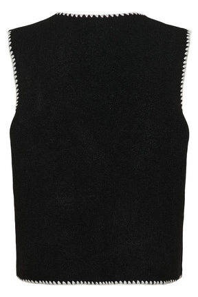 Veste sans manche et asymétrique pour femme par Cream | 10614304 Noir Absolu | Boutique Vvög, vêtements mode pour homme et femme