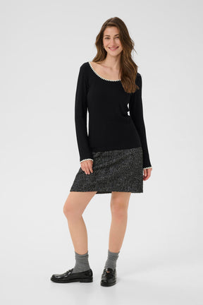 Chandail manches longues pour femme par Cream | 10614310 Noir Absolu | Boutique Vvög, vêtements mode pour homme et femme