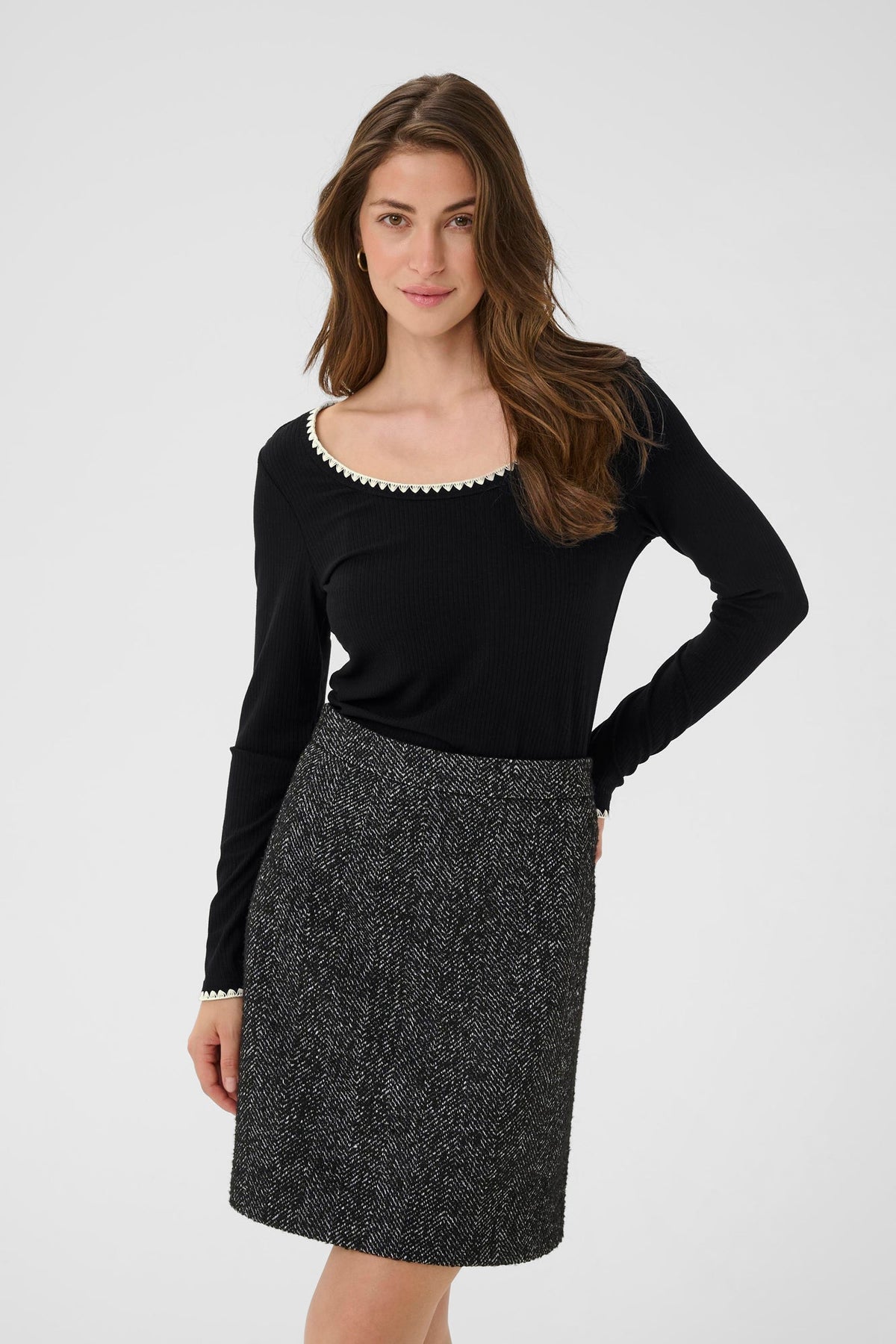Chandail manches longues pour femme par Cream | 10614310 Noir Absolu | Boutique Vvög, vêtements mode pour homme et femme