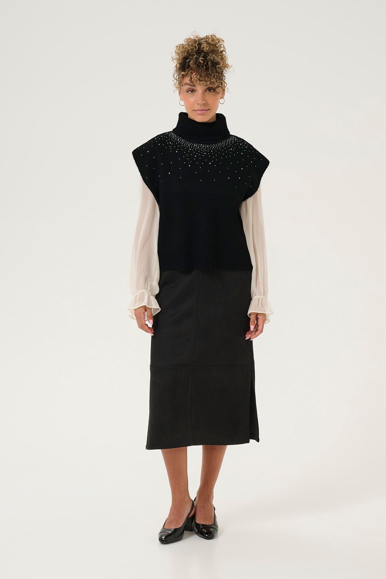 Chandail manches courtes pour femme par Cream | 10614457 Noir Absolu | Boutique Vvög, vêtements mode pour homme et femme