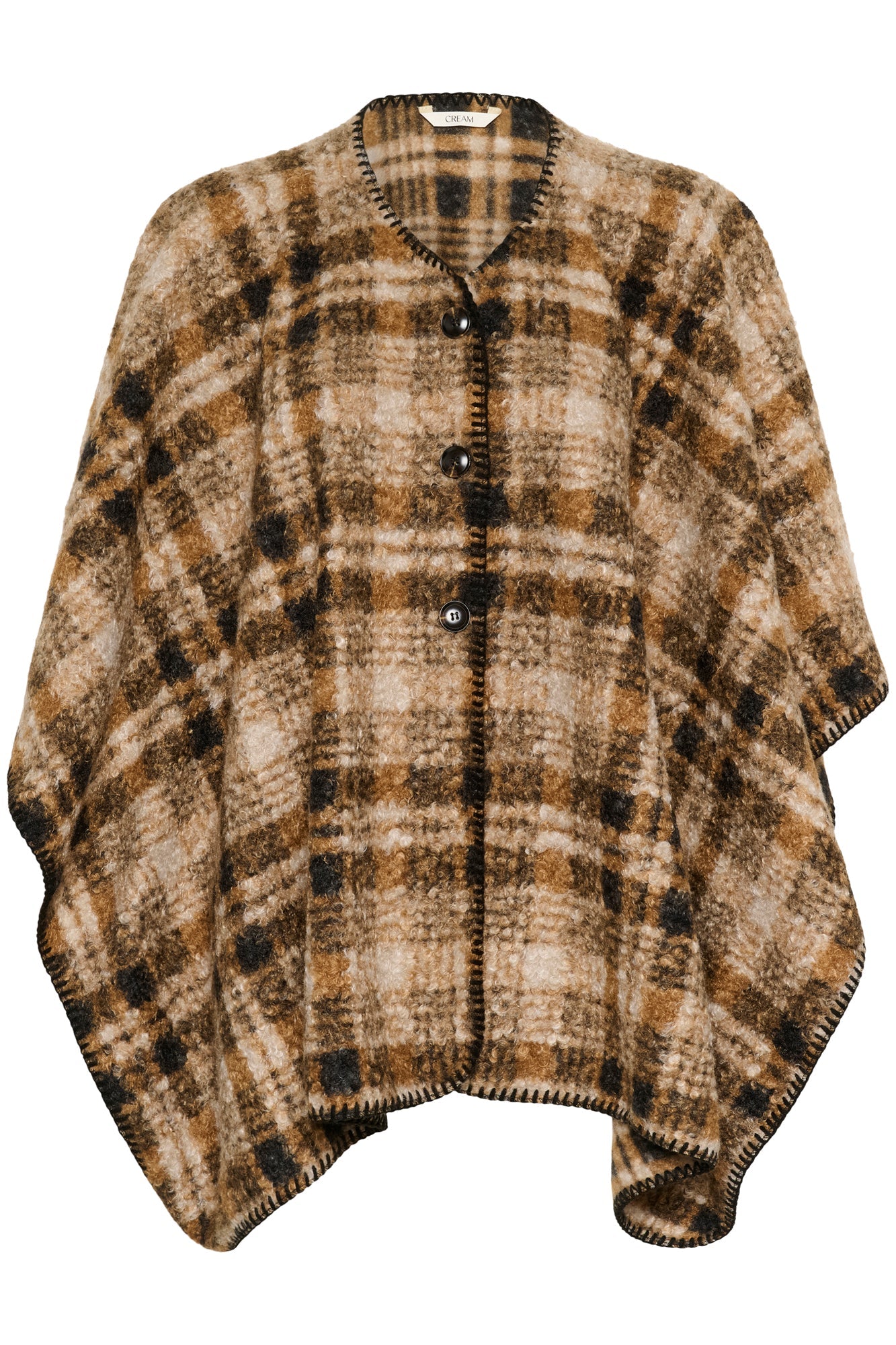Cape pour femme par Cream | 10614518 Damier Marron | Boutique Vvög, vêtements mode pour homme et femme