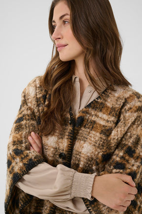 Cape pour femme par Cream | 10614518 Damier Marron | Boutique Vvög, vêtements mode pour homme et femme