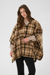 Cape pour femme par Cream | 10614518 Damier Marron | Boutique Vvög, vêtements mode pour homme et femme