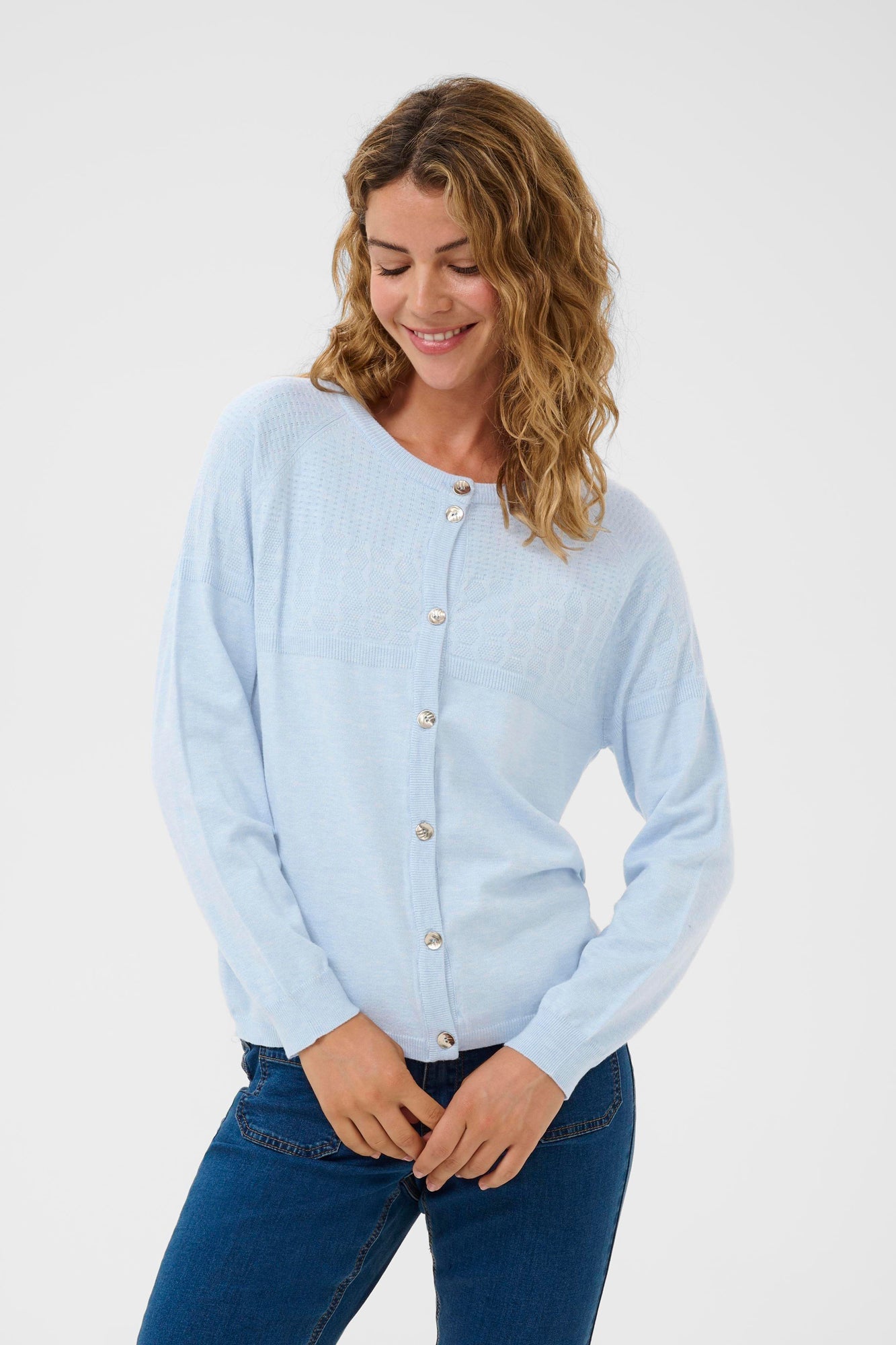 Cardigan pour femme par Cream | 10614546 Bleu Cachemire | Boutique Vvög, vêtements mode pour homme et femme