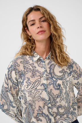 Blouse pour femme par Cream | 10614582 Paisley Bleu | Boutique Vvög, vêtements mode pour homme et femme