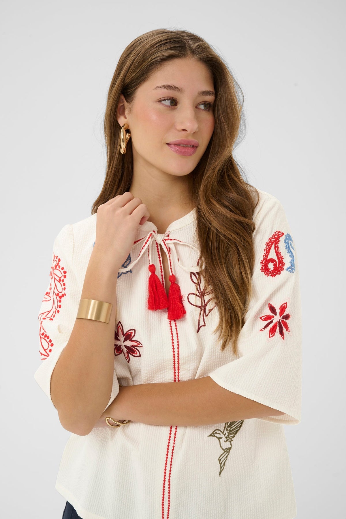 Chandail avec une boucle pour femme par Cream | 10614840 Blanc | Boutique Vvög, vêtements mode pour homme et femme