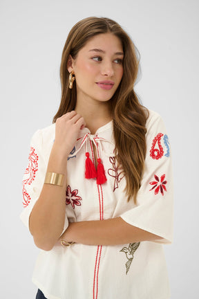 Chandail avec une boucle pour femme par Cream | 10614840 Blanc | Boutique Vvög, vêtements mode pour homme et femme