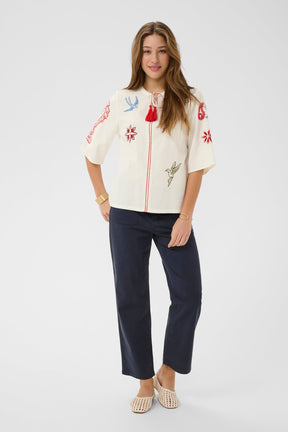 Chandail avec une boucle pour femme par Cream | 10614840 Blanc | Boutique Vvög, vêtements mode pour homme et femme