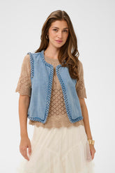Jacket ouvert et sans manche pour femme par Cream | 10614877 Duncan Moyen | Boutique Vvög, vêtements mode pour homme et femme