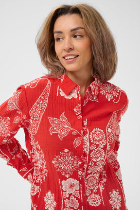 Blouse pour femme par Cream | 10614904 Imprimé Ethnique Rouge | Boutique Vvög, vêtements mode pour homme et femme