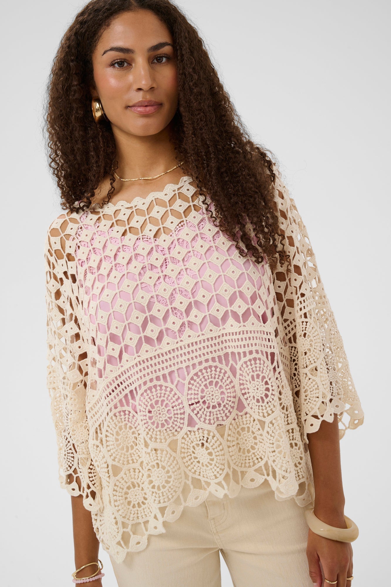 Chandail à motifs transparents pour femme par Cream | 10614908 Cheville Parfaitement Pâle | Boutique Vvög, vêtements mode pour homme et femme