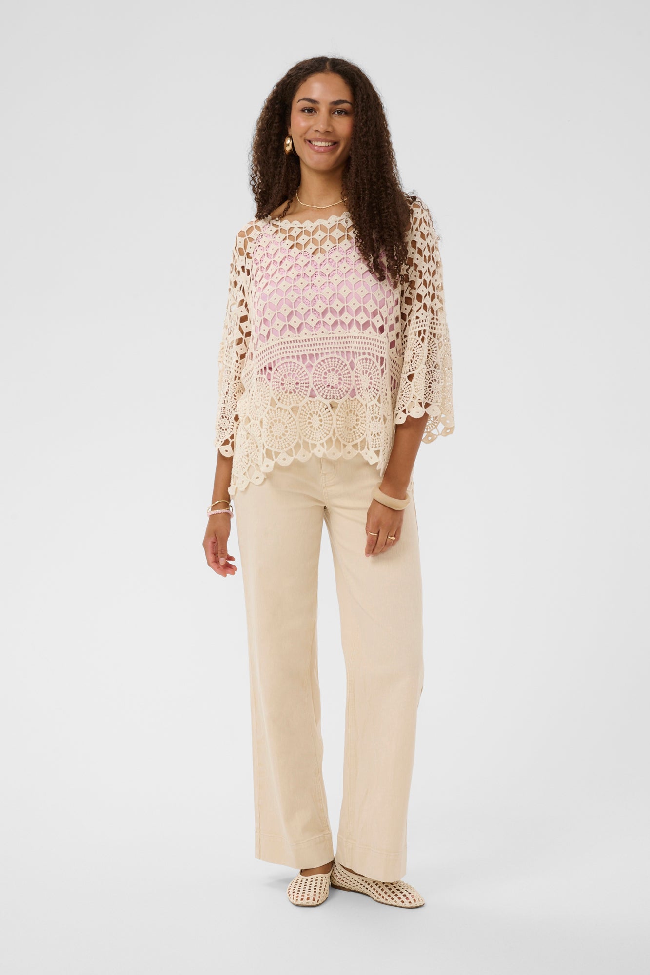 Chandail à motifs transparents pour femme par Cream | 10614908 Cheville Parfaitement Pâle | Boutique Vvög, vêtements mode pour homme et femme
