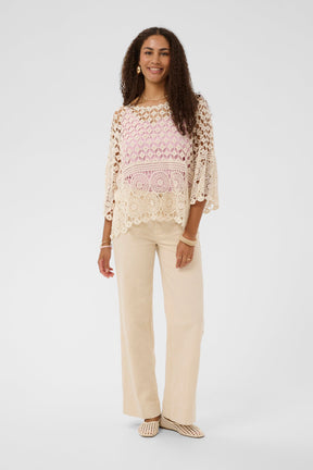 Chandail à motifs transparents pour femme par Cream | 10614908 Cheville Parfaitement Pâle | Boutique Vvög, vêtements mode pour homme et femme