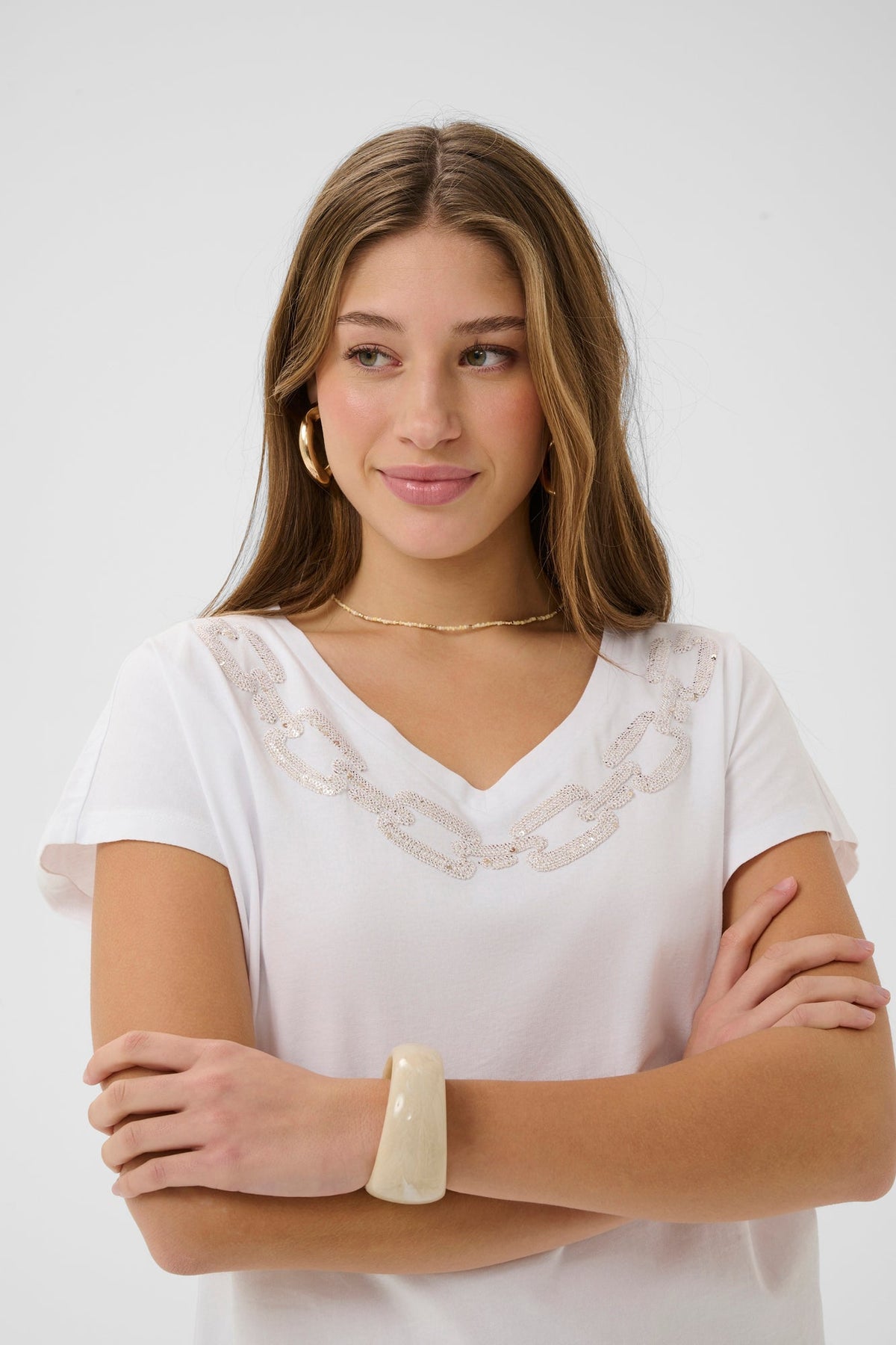 T-Shirt pour femme par Cream | 10615016 Blanc neige | Boutique Vvög, vêtements mode pour homme et femme