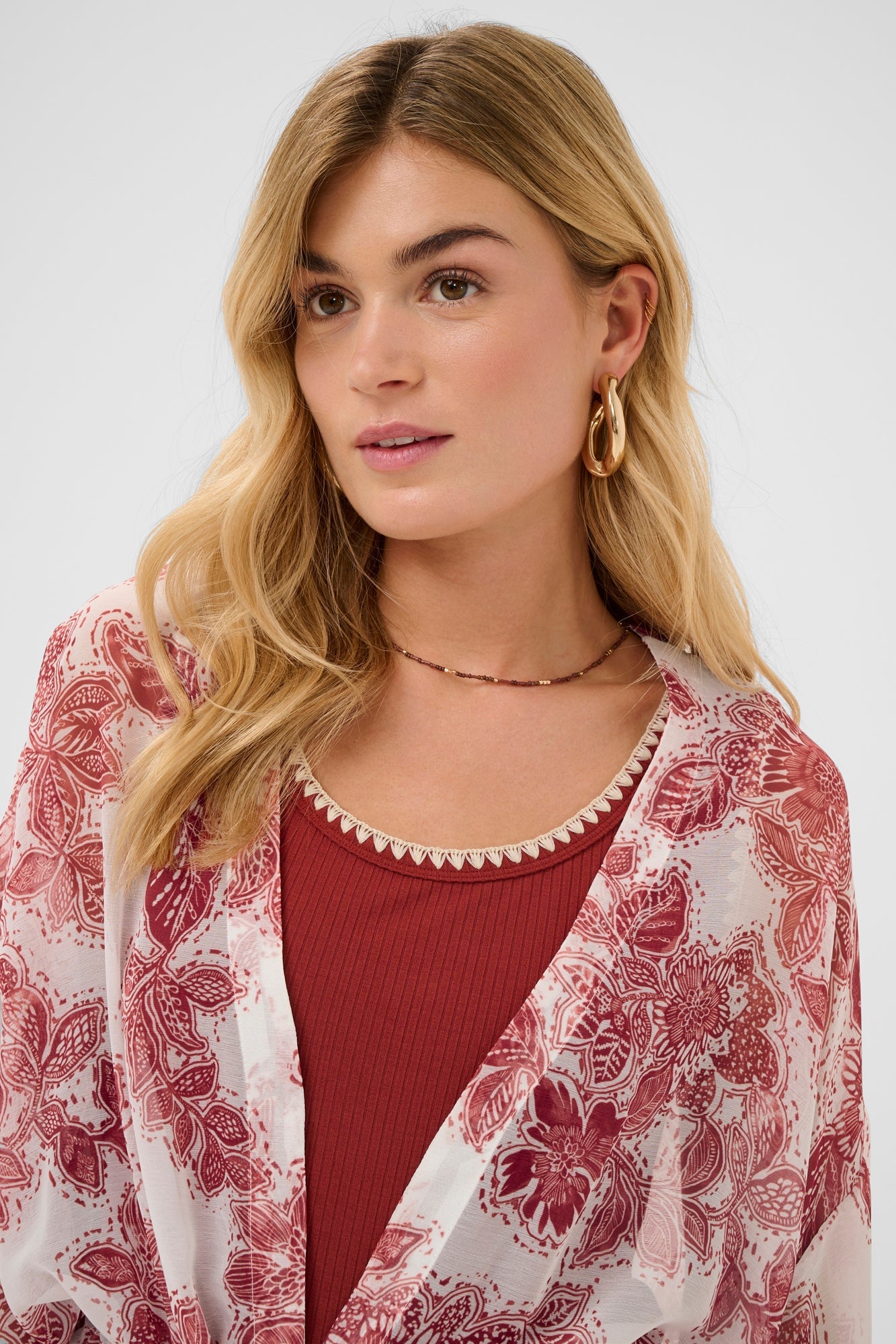 Kimono pour femme par Cream | 10615092 Fleur de brandy | Boutique Vvög, vêtements mode pour homme et femme
