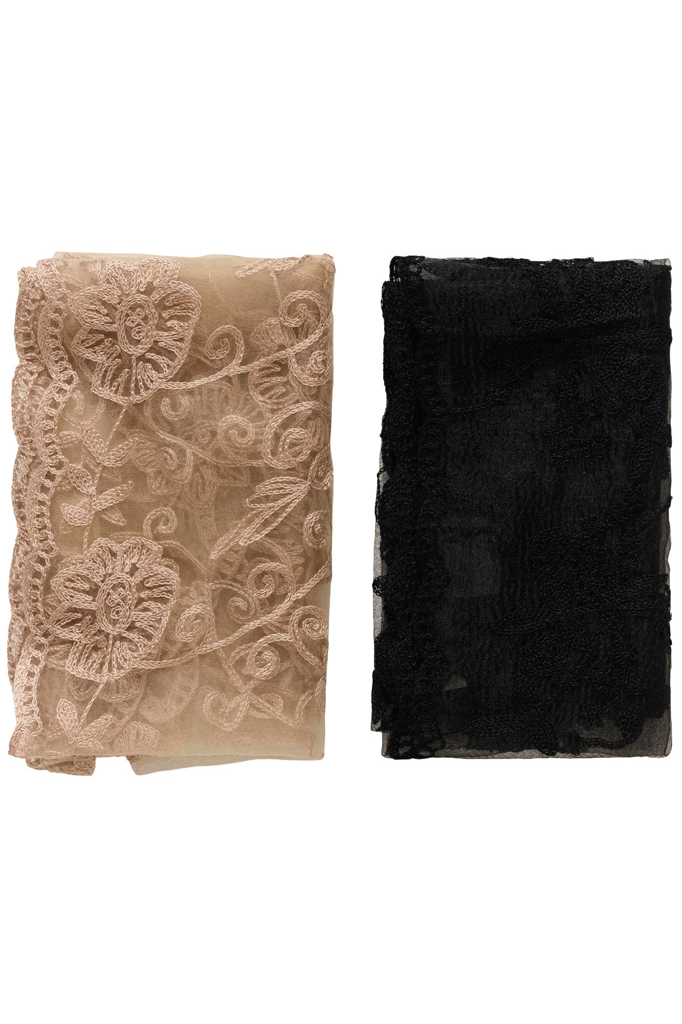 Women's beige scarf, flat lay view by Cream