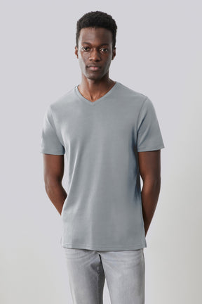T-shirt à manches courtes pour homme par Robert Barakett | 23336V Georgia Gris | Boutique Vvög, vêtements mode pour homme et femme