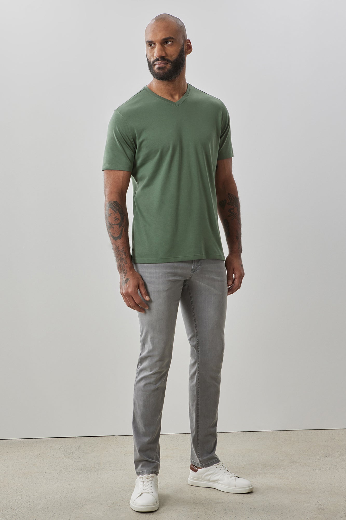 T-shirt à manches courtes pour homme par Robert Barakett | 23336V Georgia Saule Blanc | Boutique Vvög, vêtements mode pour homme et femme