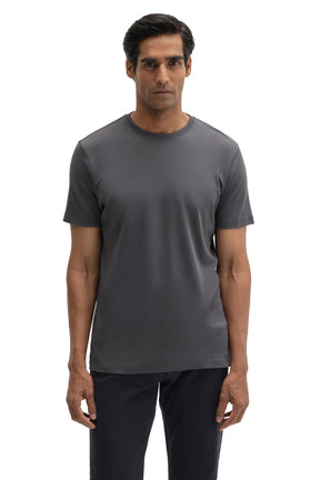 Robert Barakett men's charcoal gray short sleeve crewneck T-Shirt with straight hem and clean finish, front view