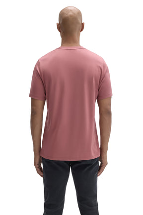 Robert Barakett men's dusty pink short sleeve crewneck T-Shirt with straight hem and tonal seams, back view