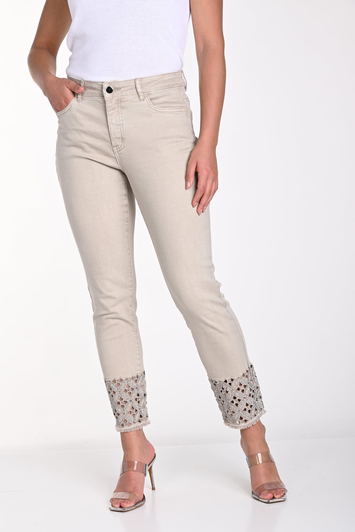 Pantalon pour femme par Frank Lyman | 241314U Beige | Boutique Vvög, vêtements mode pour homme et femme