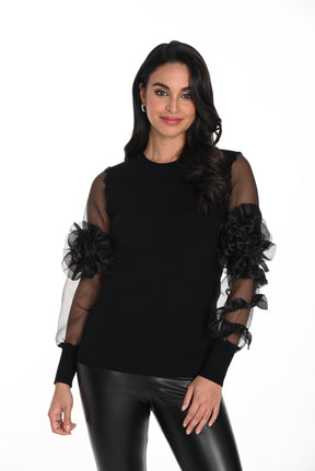 Chandail manches longues pour femme par Frank Lyman | 243405U BLACK | Boutique Vvög, vêtements mode pour homme et femme