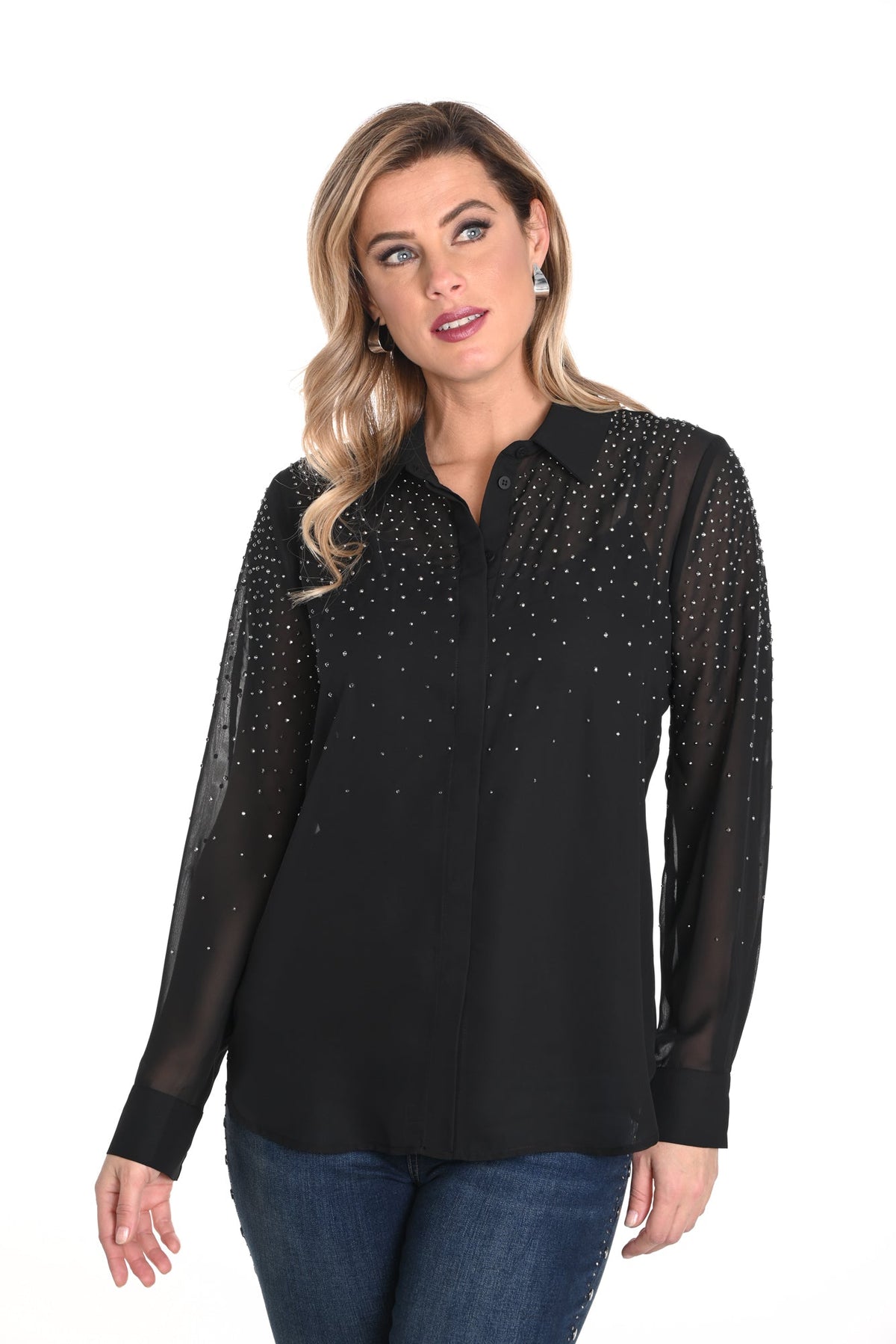 Blouse pour femme par Frank Lyman | 243414U BLACK | Boutique Vvög, vêtements mode pour homme et femme