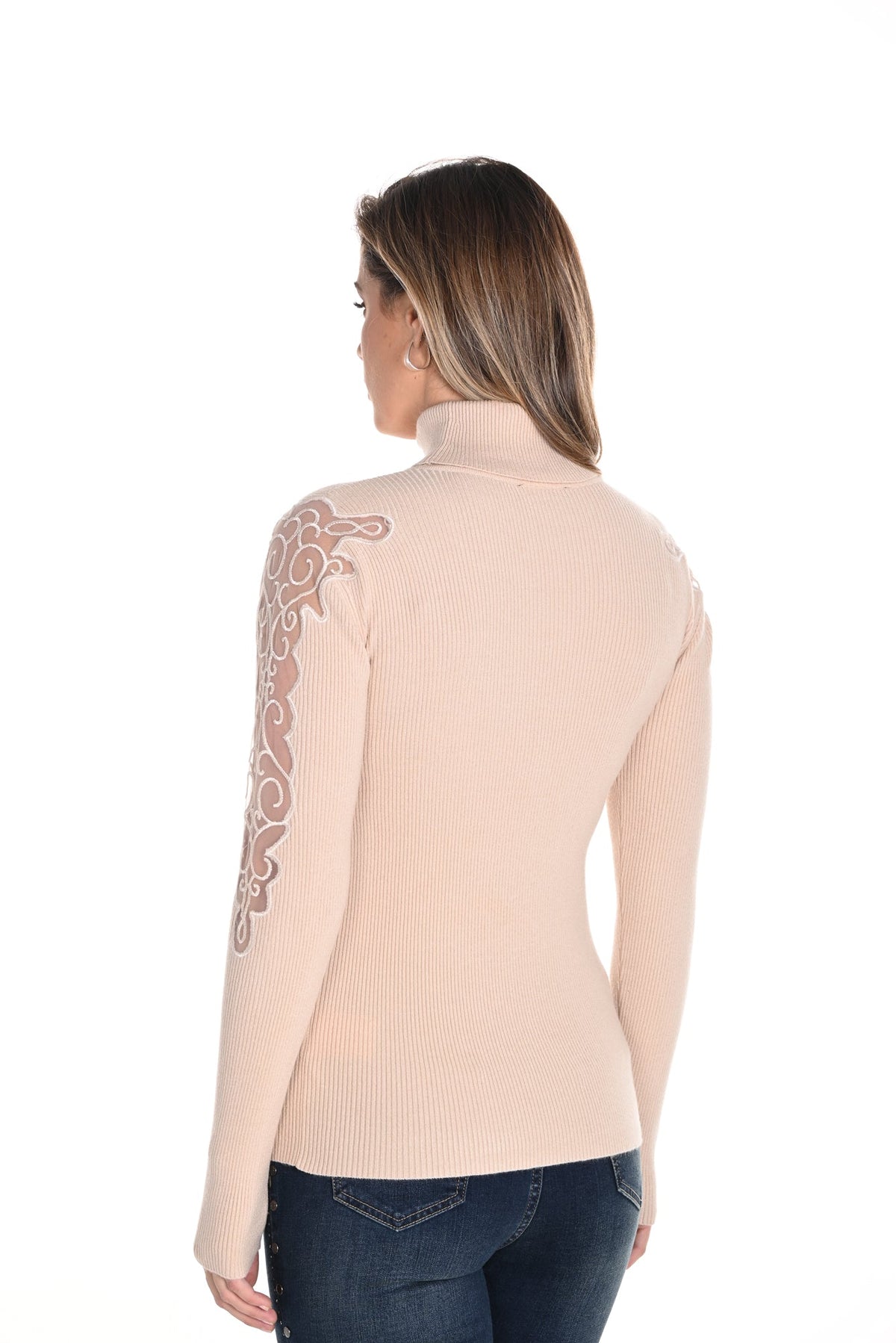 Chandail manches longues pour femme par Frank Lyman | 243438U BEIGE | Boutique Vvög, vêtements mode pour homme et femme