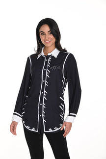 Blouse pour femme par Frank Lyman | 243455U Noir/Blanc Cassé | Boutique Vvög, vêtements mode pour homme et femme