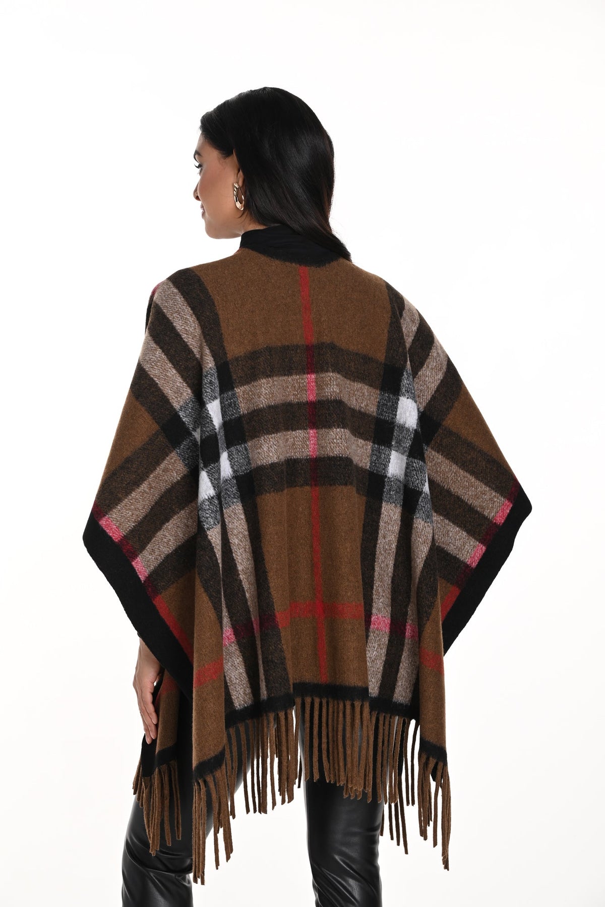 Poncho pour femme par Frank Lyman | 243472U BROWN/RED | Boutique Vvög, vêtements mode pour homme et femme