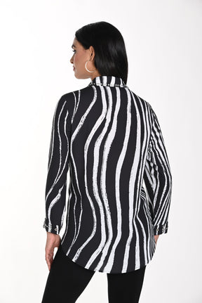 Blouse réversible pour femme par Frank Lyman | 243480U Blanc/Noir | Boutique Vvög, vêtements mode pour homme et femme