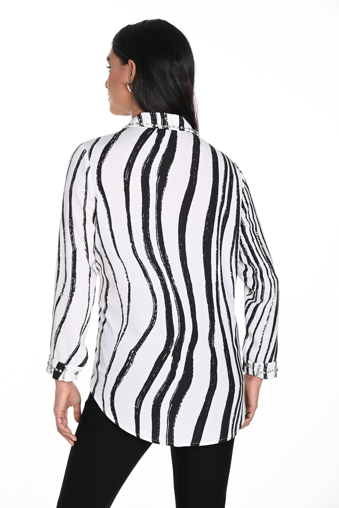 Blouse réversible pour femme par Frank Lyman | 243480U Blanc/Noir | Boutique Vvög, vêtements mode pour homme et femme