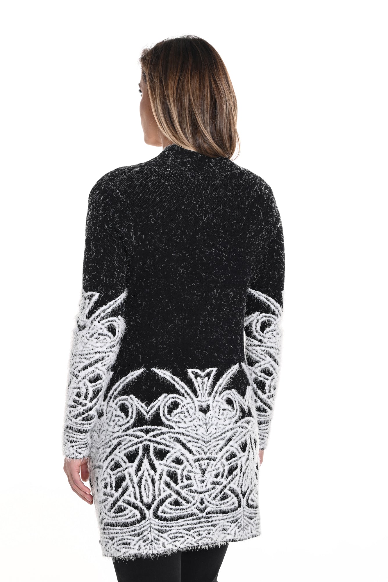 Cardigan pour femme par Frank Lyman | 243512U BLACK/OFF WHITE | Boutique Vvög, vêtements mode pour homme et femme