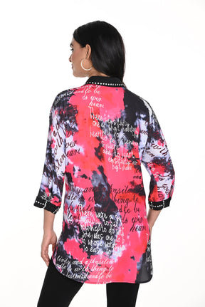 Blouse pour femme par Frank Lyman | 243524U PINK/BLACK | Boutique Vvög, vêtements mode pour homme et femme