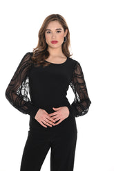 Chandail manches longues pour femme par Frank Lyman | 244223 Noir | Boutique Vvög, vêtements mode pour homme et femme