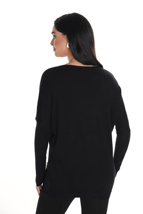 Chandail manches longues pour femme par Frank Lyman | 244601U Noir/Argent | Boutique Vvög, vêtements mode pour homme et femme