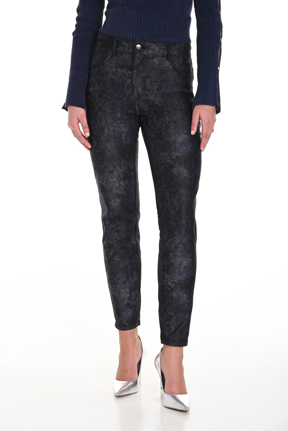 Pantalon pour femme par Frank Lyman | 244629U Bleu/Noir | Boutique Vvög, vêtements mode pour homme et femme