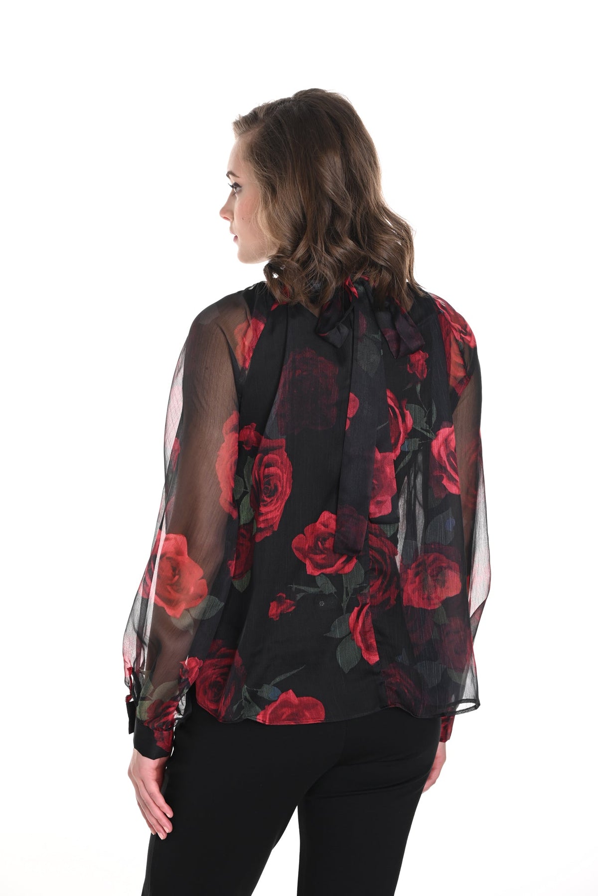 Blouse pour femme par Frank Lyman | 244638U Noir/Rouge | Boutique Vvög, vêtements mode pour homme et femme